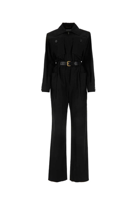 SAINT LAURENT Chic Black Twill Jumpsuit for Women