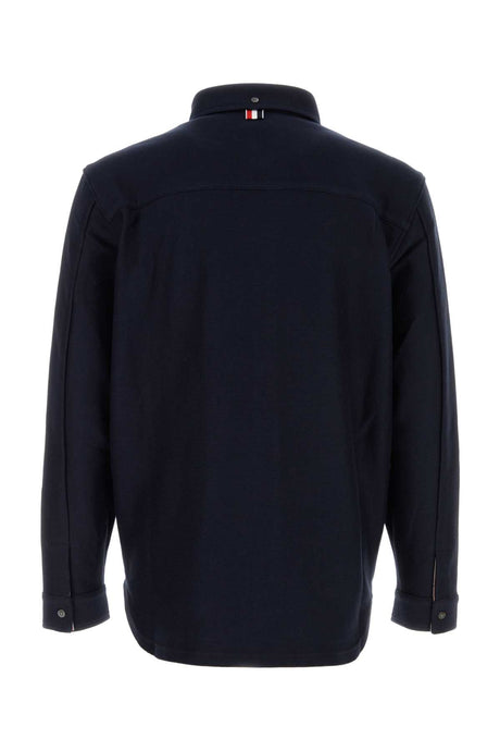 THOM BROWNE Navy Blue Cotton Shirt for Men