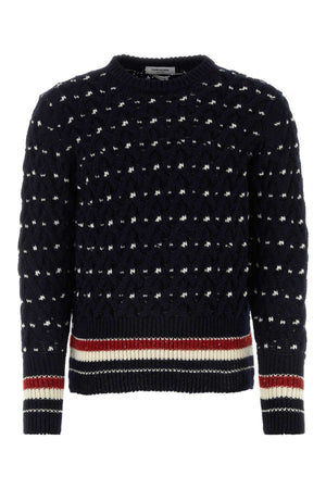 THOM BROWNE Wool Blend Sweater in Midnight Blue for Men