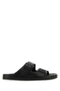 BALENCIAGA Black Leather Sunday Slippers for Men