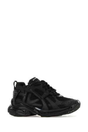 BALENCIAGA Black Mesh and Rubber Runner Sneakers Size 10