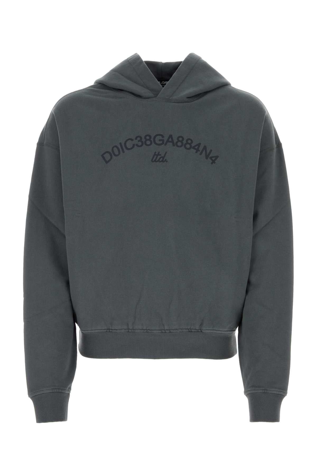 DOLCE & GABBANA Charcoal Cotton Sweatshirt for Men