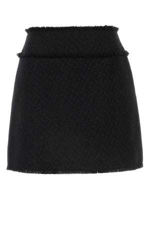 DOLCE & GABBANA Chic Black Tweed Mini Skirt