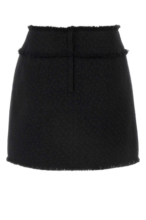 DOLCE & GABBANA Chic Black Tweed Mini Skirt