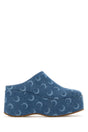 MARINE SERRE Stylish Printed Denim Clogs with 10 cm Wedge