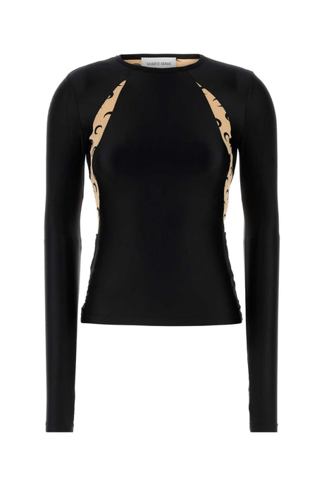 MARINE SERRE Black Mini Stretch Top