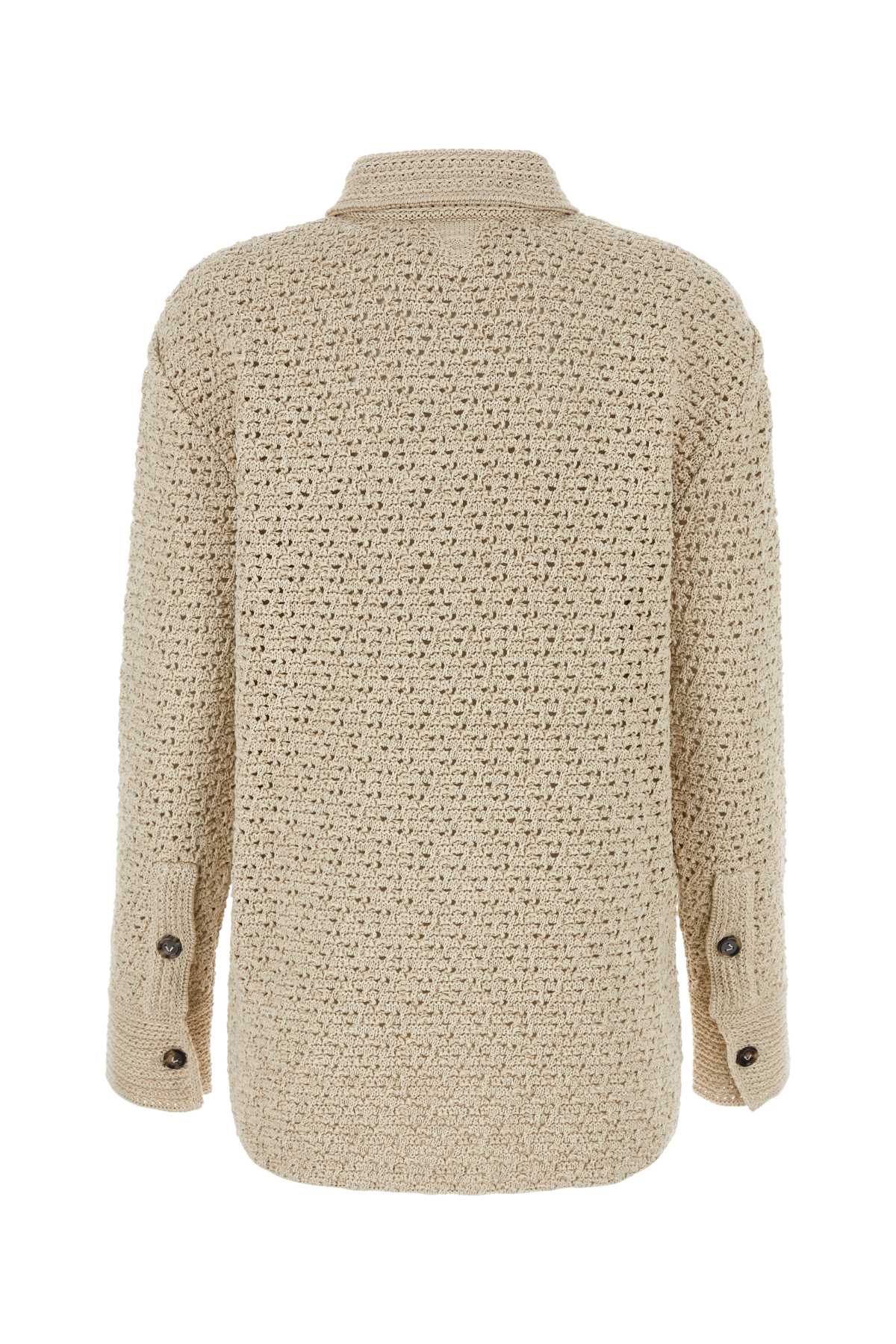 BOTTEGA VENETA Crochet Cotton Shirt - Women's Lightweight Summer Style