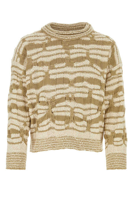 BOTTEGA VENETA Embroidered Cotton Blend Sweater for Men