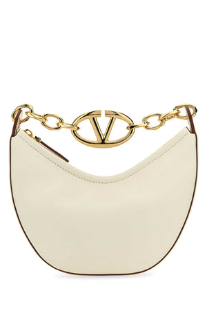 VALENTINO GARAVANI Ivory Leather Mini Hobo Handbag - VLogo Moon