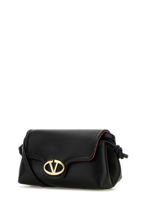 VALENTINO GARAVANI Mini Black Leather VLogo Crossbody Handbag