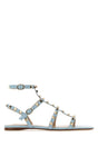 VALENTINO GARAVANI Light Blue Leather Rockstud Sandals