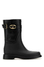 VALENTINO GARAVANI Elegant Black Rubber and Leather Boots for Women