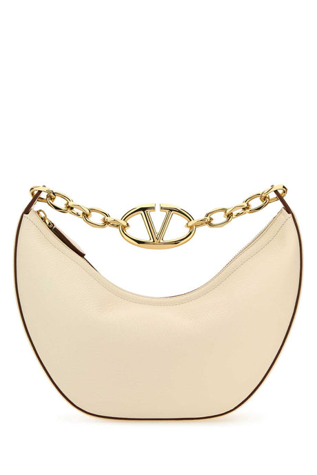 VALENTINO GARAVANI Mini Ivory Leather Hobo Handbag