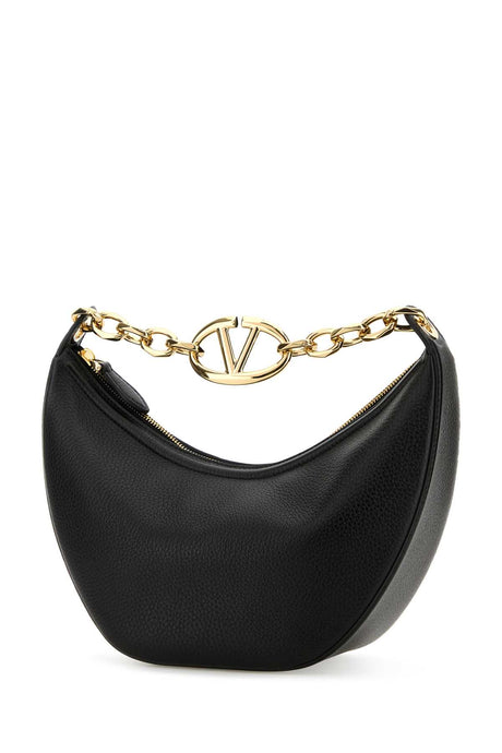 VALENTINO GARAVANI Mini Black Leather Hobo Handbag