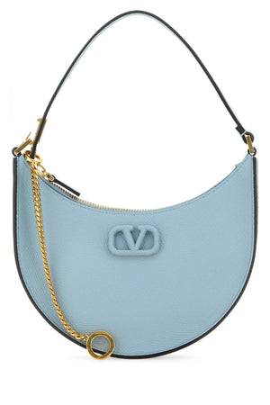 VALENTINO GARAVANI Mini Light Blue Leather VLogo Shoulder Handbag