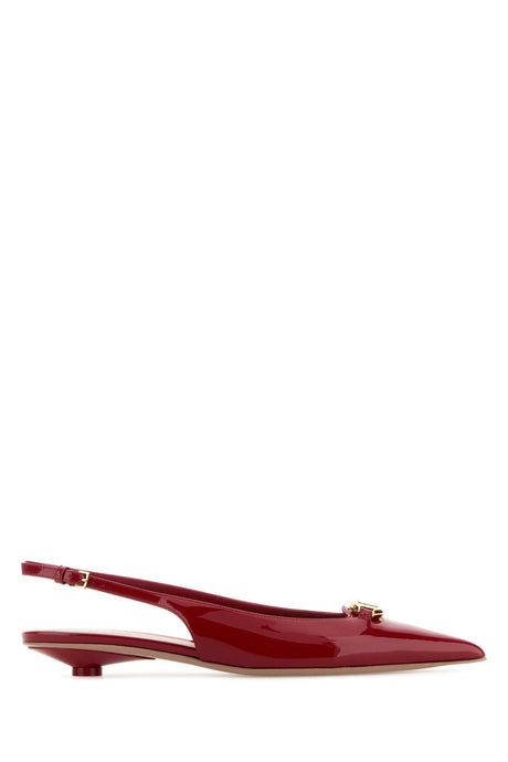 VALENTINO GARAVANI Bold Edition Red Leather Ballerinas