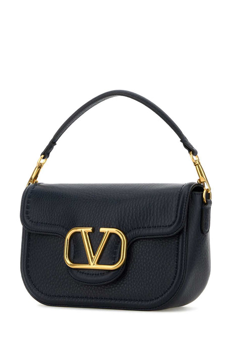 VALENTINO GARAVANI Midnight Blue Leather Mini Shoulder Handbag (23.5 cm x 18 cm x 8 cm)