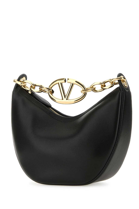 VALENTINO GARAVANI Mini Black Leather Hobo Handbag