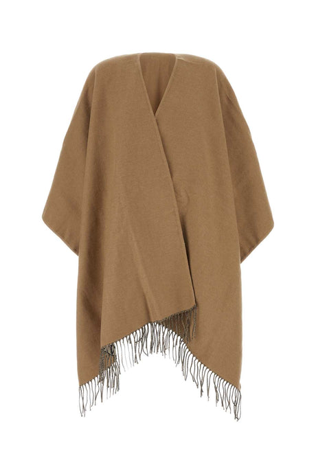 VALENTINO GARAVANI Camel Wool Blend Reversible Cape - One Size