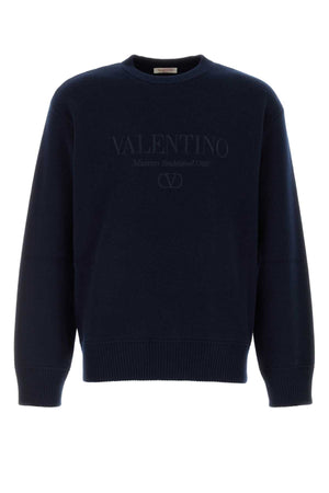 VALENTINO GARAVANI Luxurious Wool Sweater for Men - Dark Blue