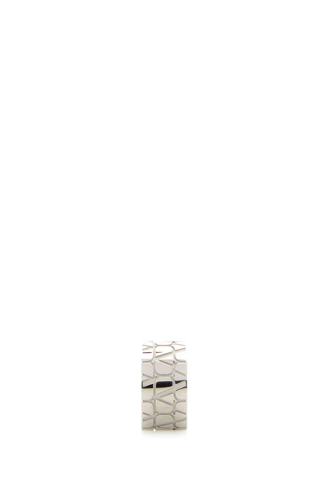 VALENTINO GARAVANI Contemporary Silver Metal Ring for Men