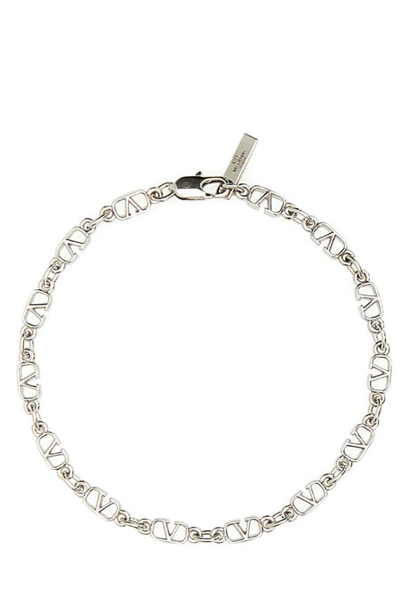 VALENTINO GARAVANI Silver Metal VLogo Bracelet - 20cm Circumference