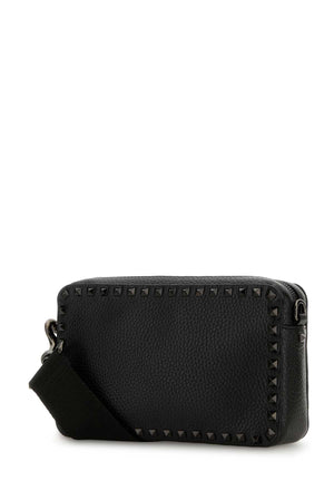 VALENTINO GARAVANI Mini Black Leather Rockstud Crossbody Handbag