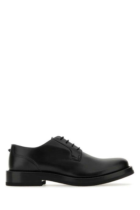 VALENTINO GARAVANI Classic Black Leather Lace-Up Shoes