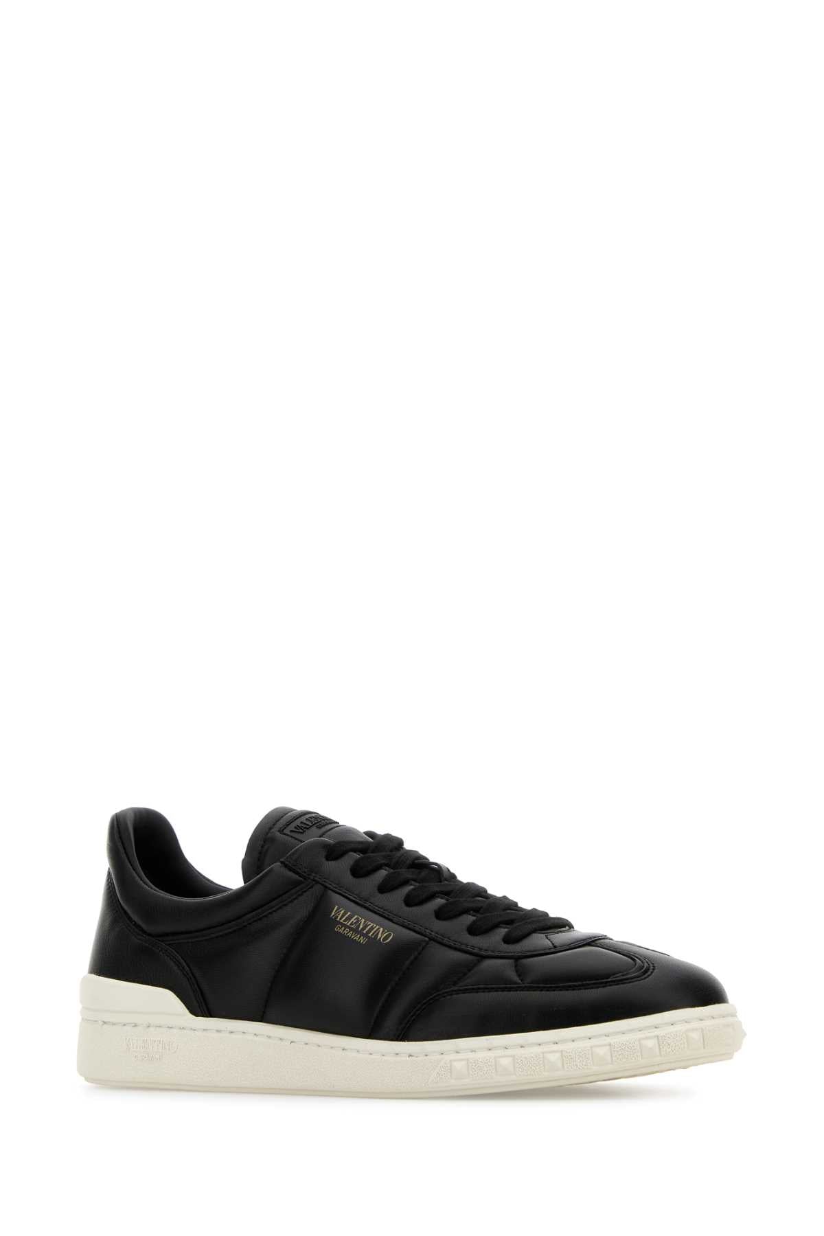 VALENTINO GARAVANI Black Leather Upvillage Sneakers - Men's Style