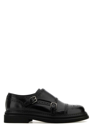 DOLCE & GABBANA Sophisticated Black Leather Monk Strap Shoes for Men