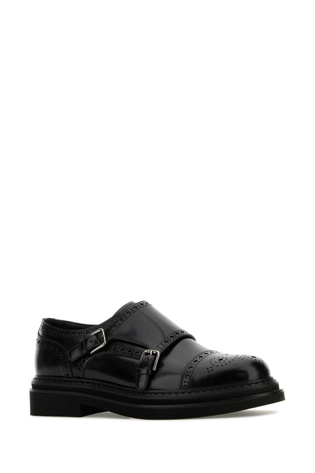 DOLCE & GABBANA Sophisticated Black Leather Monk Strap Shoes for Men