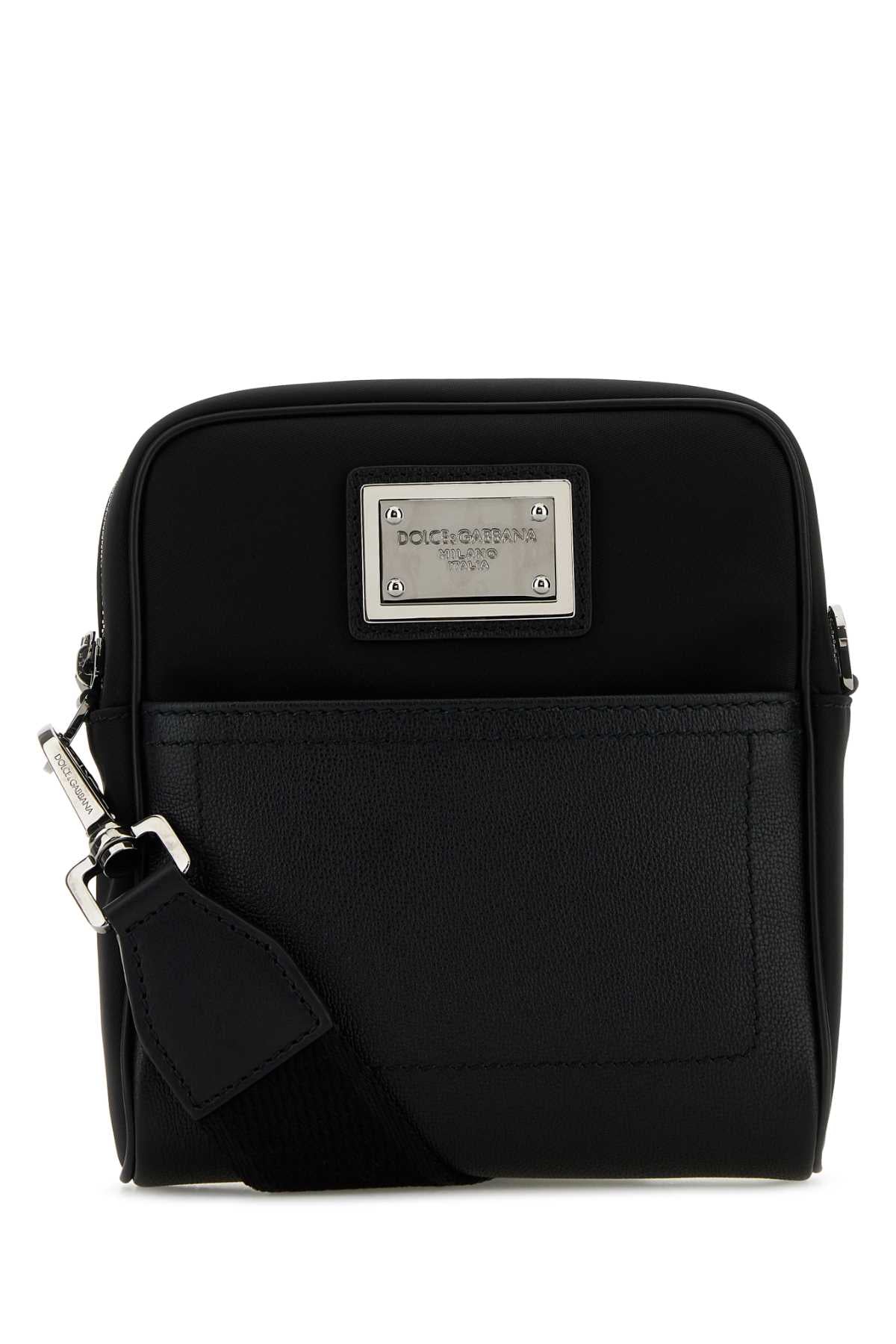 DOLCE & GABBANA Mini Crossbody Handbag in Leather and Nylon