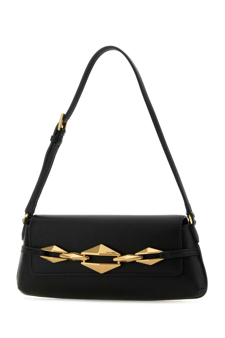 JIMMY CHOO Mini Black Leather Diamond Shoulder Handbag