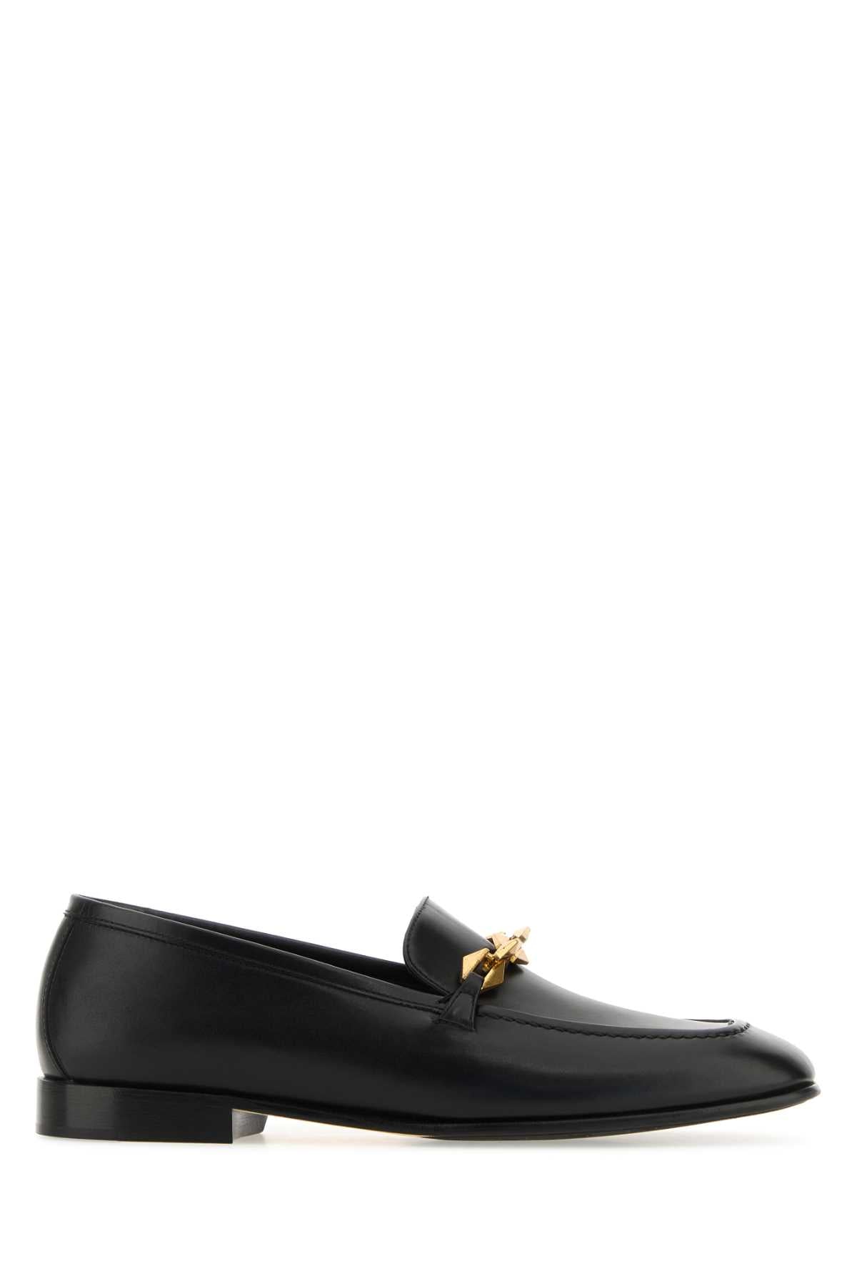 JIMMY CHOO Elegant Black Leather Tilda Loafers for Women