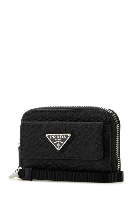 PRADA Sleek Black Leather Mini Wallet