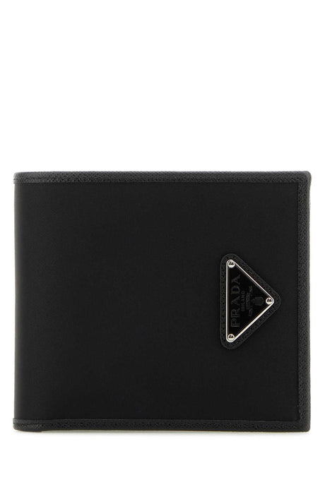 PRADA Compact Black Canvas Wallet - 11 cm x 10 cm x 3 cm