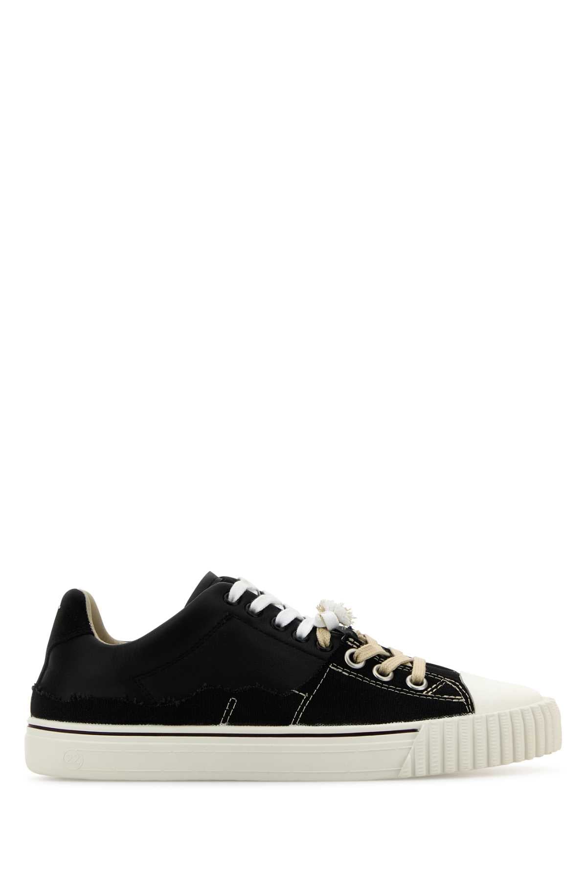 MAISON MARGIELA New Evolution Black Leather and Canvas Sneakers for Women