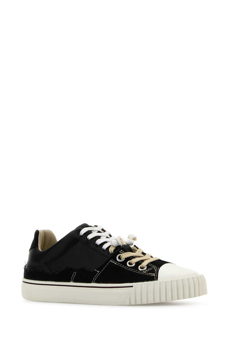 MAISON MARGIELA New Evolution Black Leather and Canvas Sneakers for Women