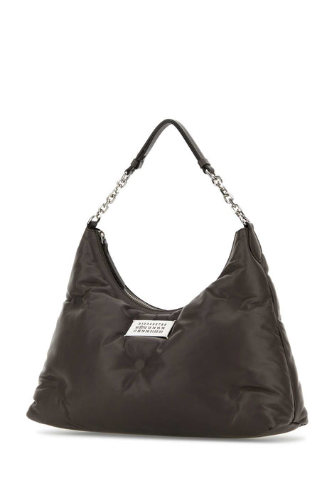 MAISON MARGIELA Medium Glam Slam Hobo Handbag - Brown Leather, 40 cm Width