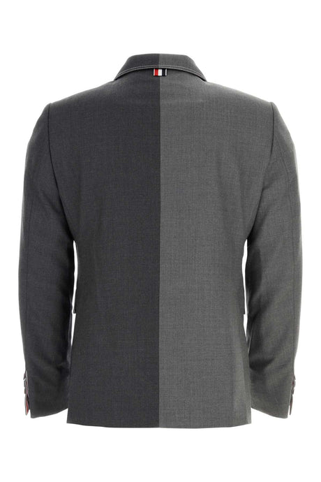 THOM BROWNE Two-Tone Twill Blazer for Men