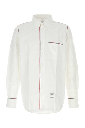 THOM BROWNE Classic White Oxford Shirt for Men