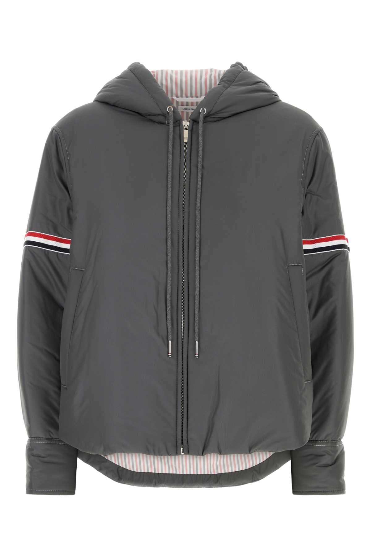 THOM BROWNE Elegant Dark Grey Polyester Down Jacket for Women