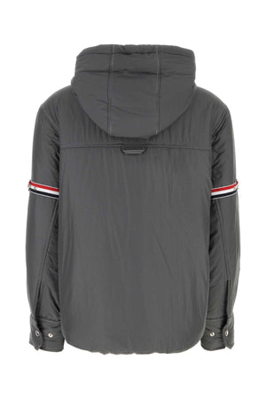 THOM BROWNE Elegant Dark Grey Polyester Down Jacket for Women