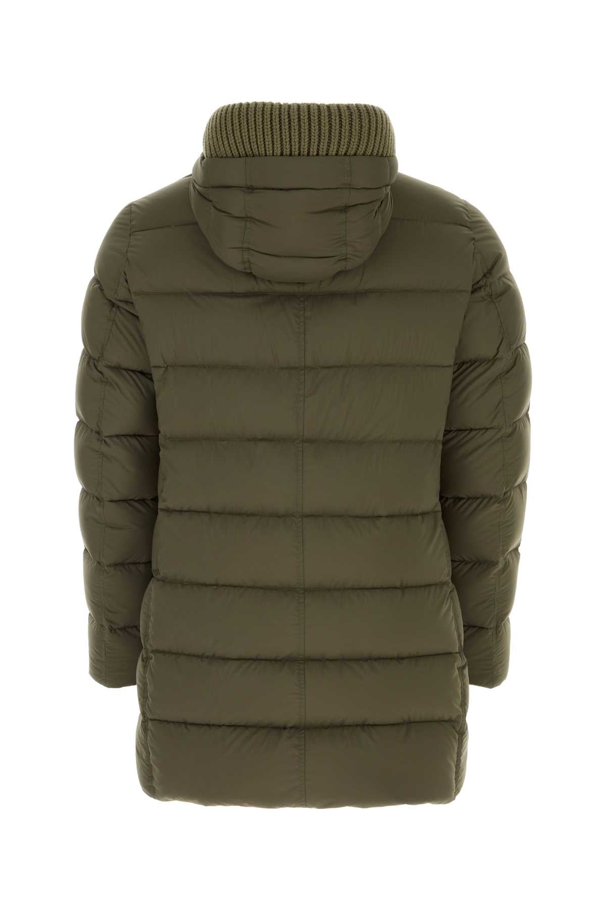 HERNO Padded Army Green Nylon Jacket for Men