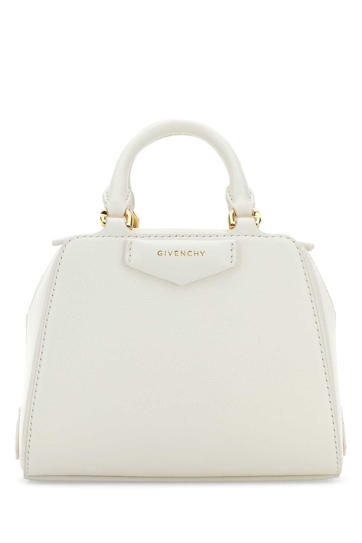 GIVENCHY Mini Ivory Leather Antigona Cube Handbag