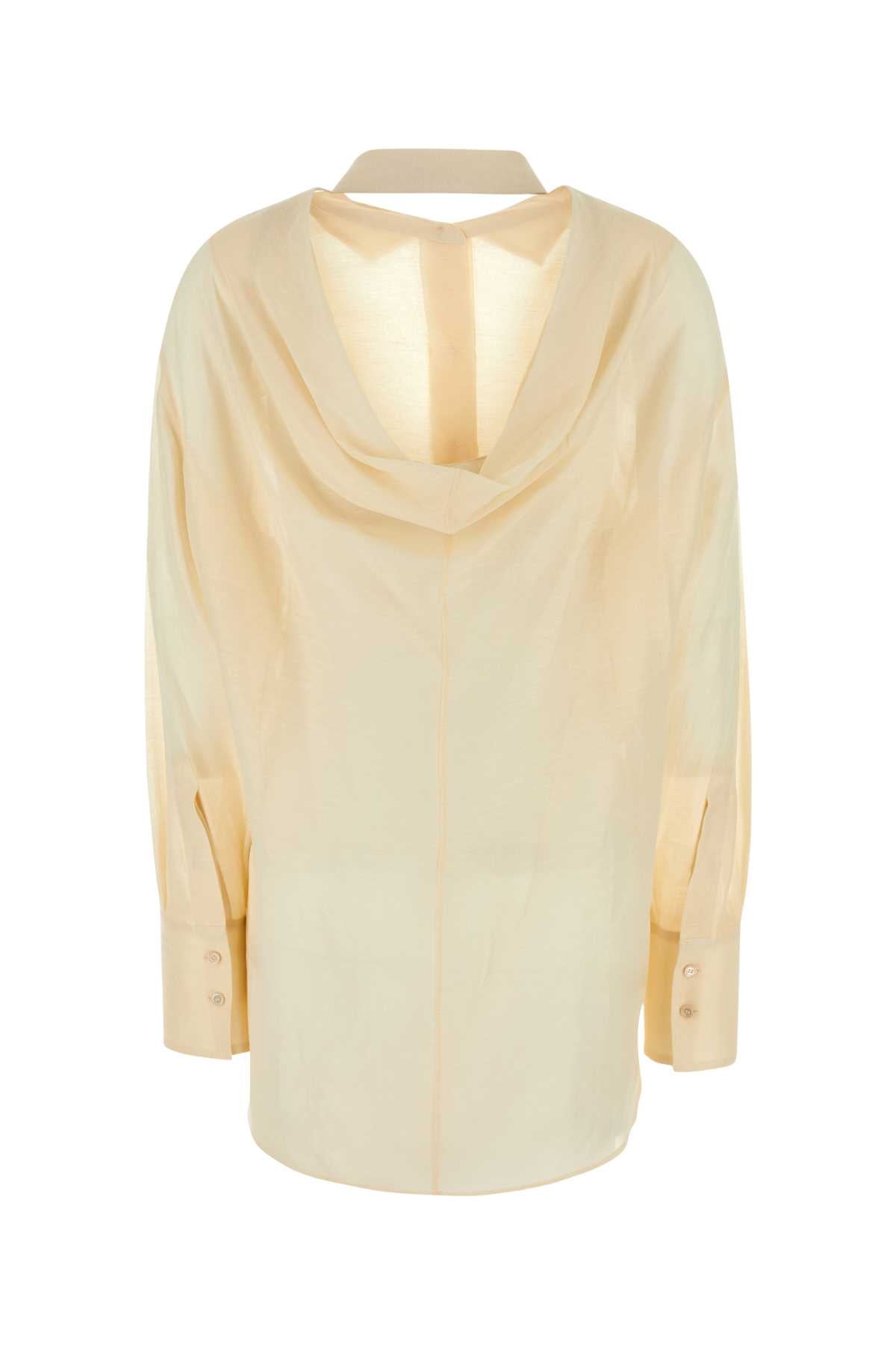 GIVENCHY Oversized Cream Silk Blend Shirt for Women