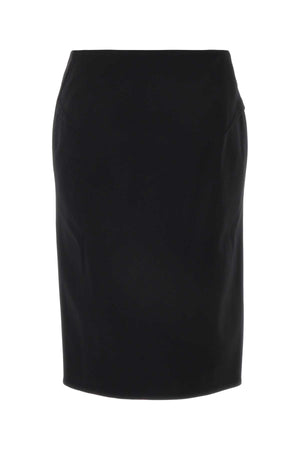 VERSACE Black Stretch Wool Mini Skirt