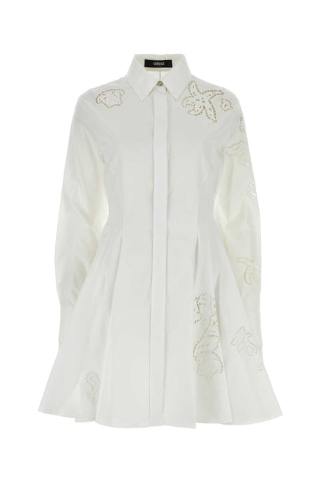 VERSACE Classic White Poplin Shirt Dress