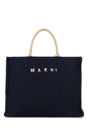 MARNI Chic Midnight Blue Raffia Shopping Handbag - 45 cm x 34 cm x 19 cm