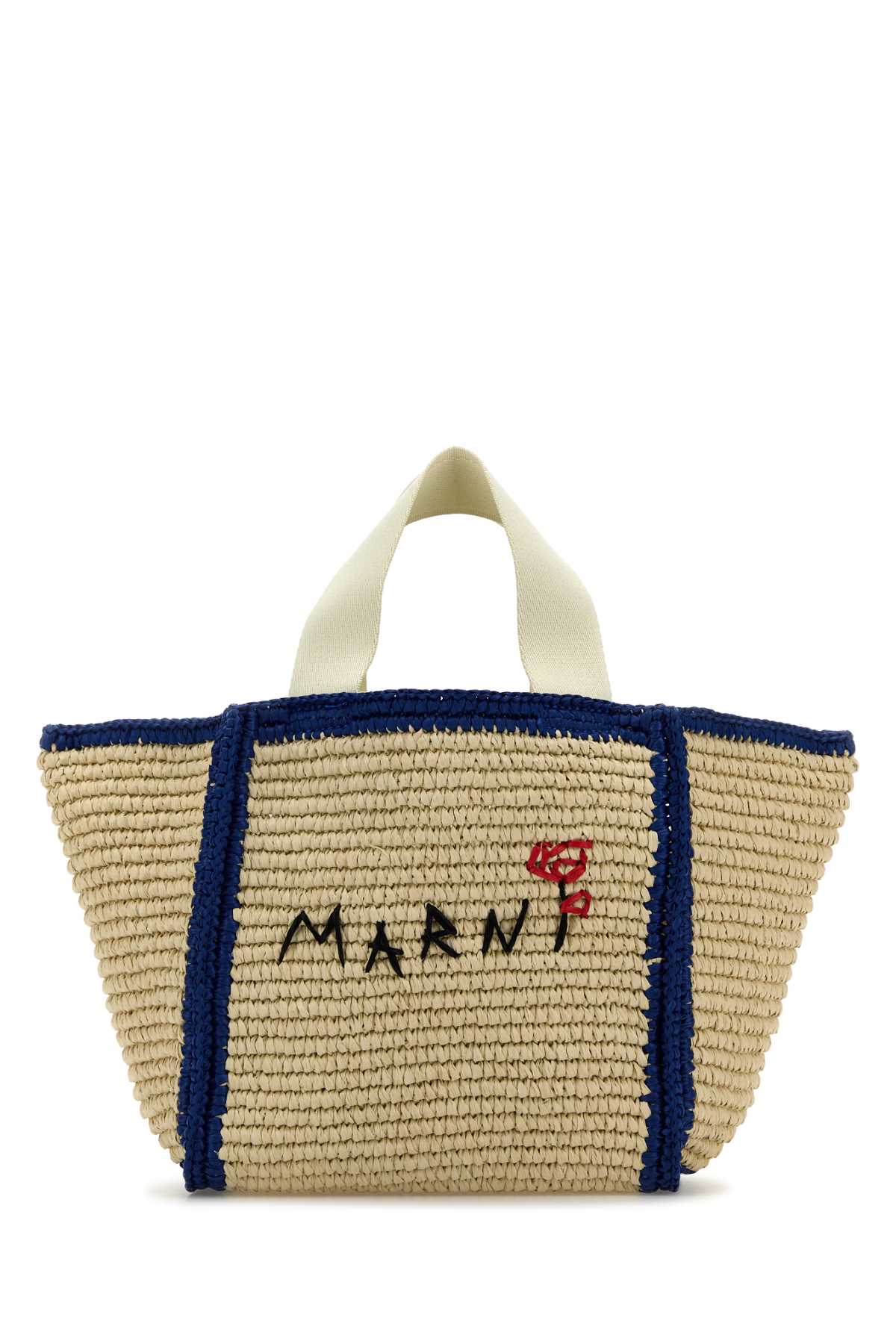 MARNI Ivory Raffia Shopping Handbag - 37cm x 23cm x 15cm